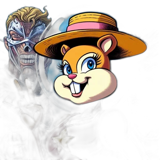 mask, hat, concept art, comic book art, 3d render, cartoon, three, characters transparent PNG cut-out