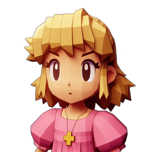 staff, dress, face, hat, pixel art, 3d render, concept art, anime transparent PNG cut-out