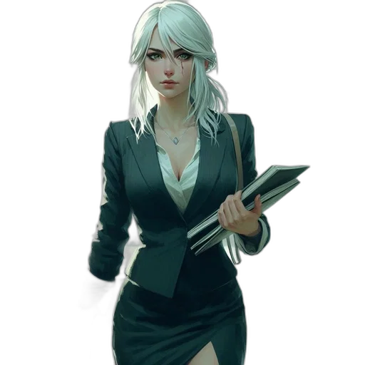 staff, jacket, dress, weapon, concept art, fantasy art, comic book art, cyberpunk transparent PNG cut-out