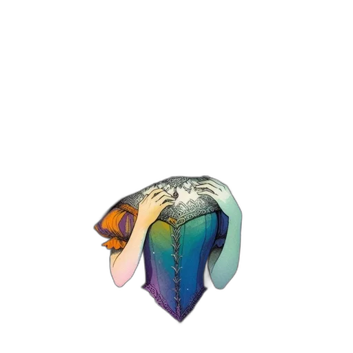 jewelry, crown, umbrella, hat, vaporwave, 3d render, pixel art, watercolor transparent PNG cut-out