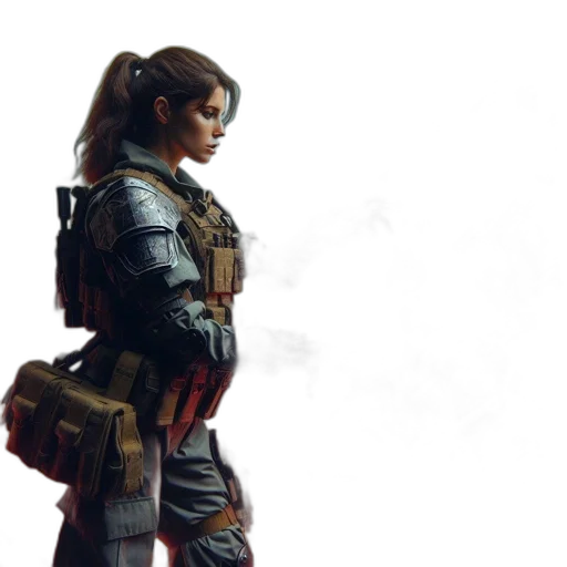 weapon, jacket, concept art, fantasy art, 3d render, cyberpunk, red, misty transparent PNG cut-out
