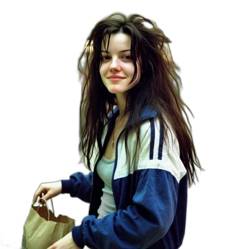 jacket, hair, creature, face, photorealistic, oil painting, concept art, cartoon transparent PNG cut-out