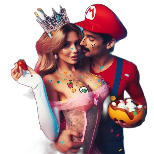 crown, dress, concept art, pixel art, fantasy art, comic book art, two, individuals transparent PNG cut-out