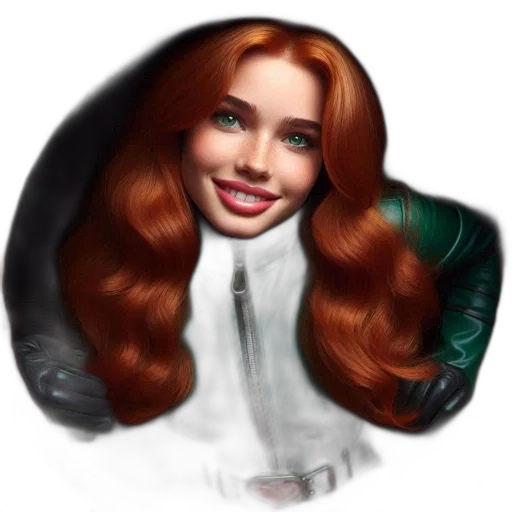 hair, face, jacket, photorealistic, fantasy art, cartoon, pixel art, woman transparent PNG cut-out