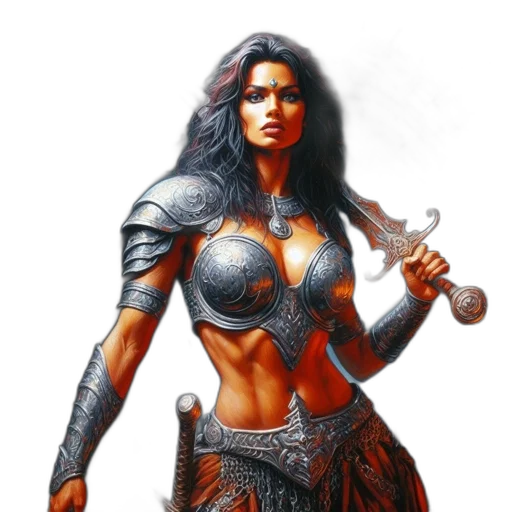 sword, fantasy art, comic book art, concept art, photorealistic, fierce, armored, warrior transparent PNG cut-out