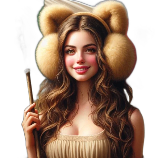 hat, hair, mask, crown, fantasy art, concept art, photorealistic, oil painting transparent PNG cut-out