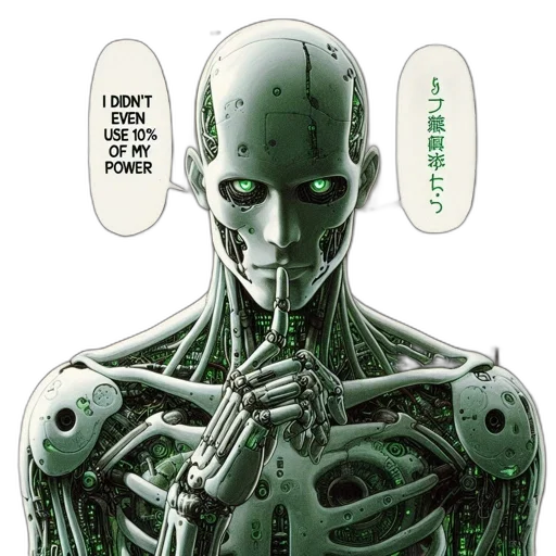 robot, mask, face, creature, comic book art, cyberpunk, concept art, green transparent PNG cut-out