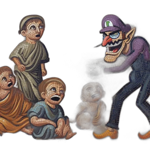 mask, creature, concept art, pixel art, watercolor, comic book art, fog, unique transparent PNG cut-out