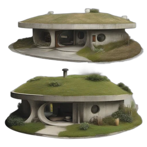 building, 3d render, concept art, photorealistic, two, modern, eco-friendly, houses transparent PNG cut-out