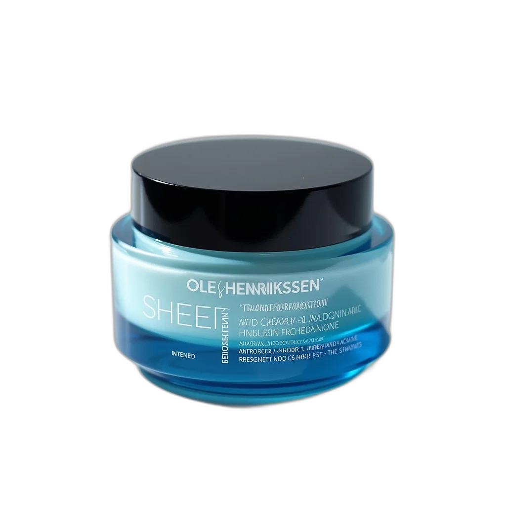 blue-tinted, glass, jar, black, lid, containing, cream, product transparent PNG cut-out