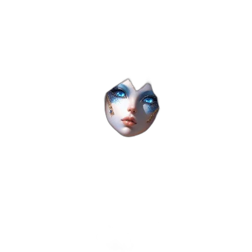 face, creature, umbrella, mask, pixel art, concept art, fantasy art, anime transparent PNG cut-out