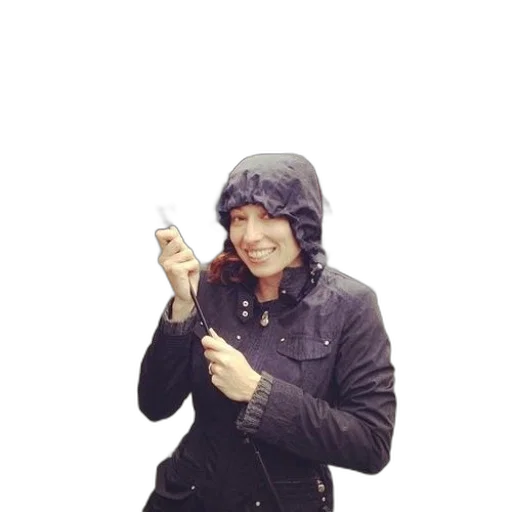 umbrella, weapon, staff, jacket, photorealistic, concept art, rain, woman transparent PNG cut-out