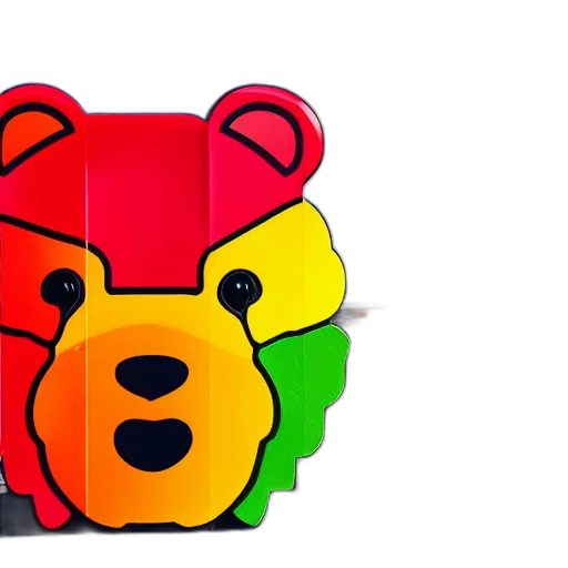 3d render, portrait, haribo, bear transparent PNG cut-out