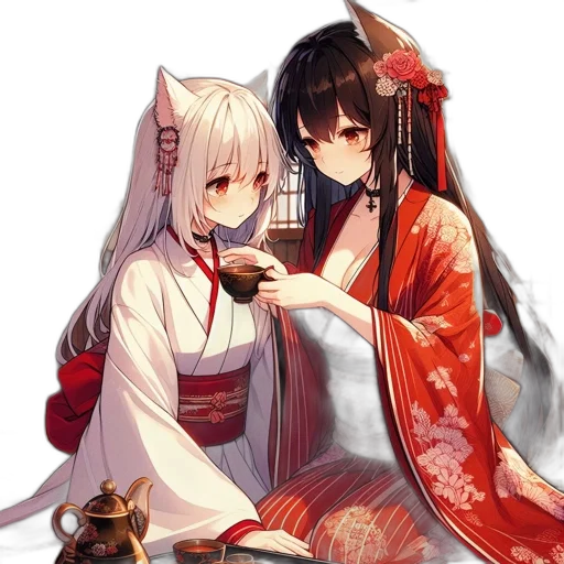 dress, staff, weapon, dragon, anime, fantasy art, pixel art, concept art transparent PNG cut-out