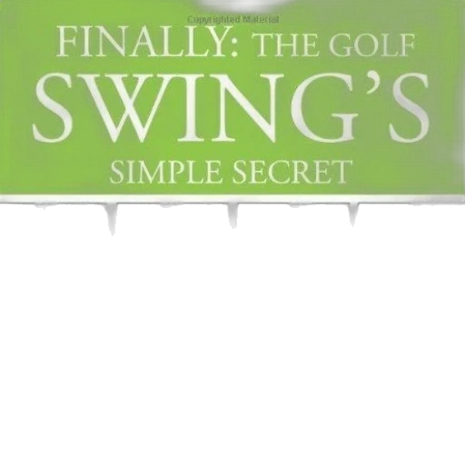 finally, golf, swing, simple, secret, book, cover, green transparent PNG cut-out