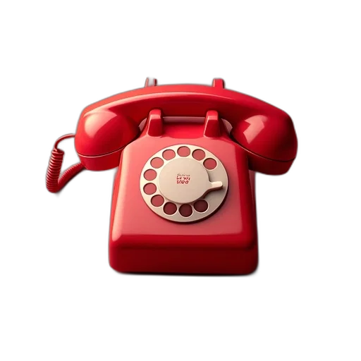 3d render, red, phone, icon, photo transparent PNG cut-out