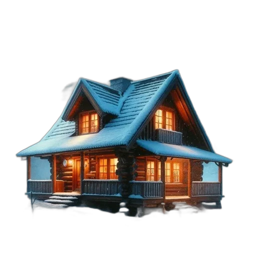 building, furniture, 3d render, concept art, photorealistic, pixel art, snow, blue transparent PNG cut-out