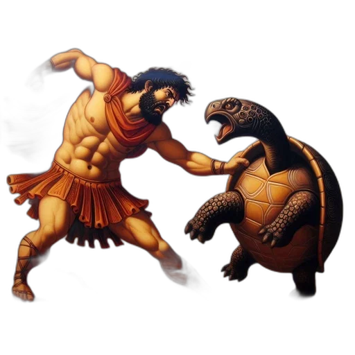 concept art, fantasy art, pixel art, fire, muscular, man, greek, attire transparent PNG cut-out