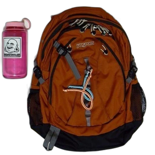 bottle, jacket, brown, jansport transparent PNG cut-out