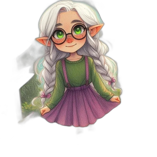 dragon, dress, staff, fantasy art, pixel art, concept art, watercolor, green transparent PNG cut-out