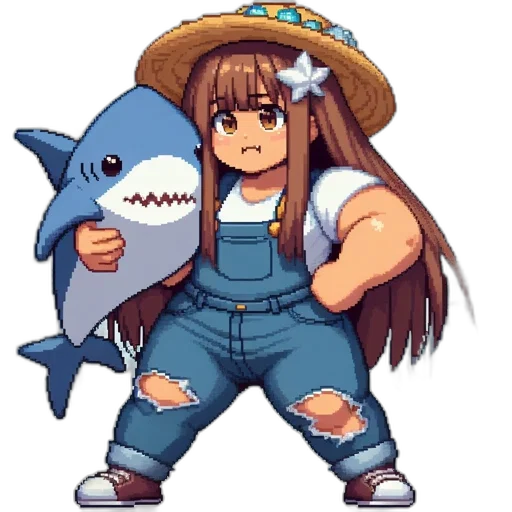 hat, animal, creature, weapon, pixel art, vaporwave, anime, concept art transparent PNG cut-out
