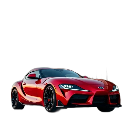 car, weapon, 3d render, photorealistic, concept art, red, parked, front transparent PNG cut-out