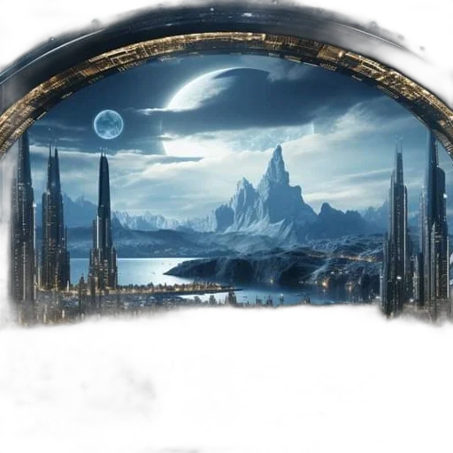 dragon, sword, concept art, fantasy art, outer space, snow, fog, glowing transparent PNG cut-out