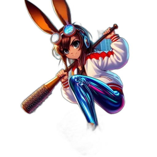 weapon, staff, sword, jacket, pixel art, concept art, anime, cartoon transparent PNG cut-out