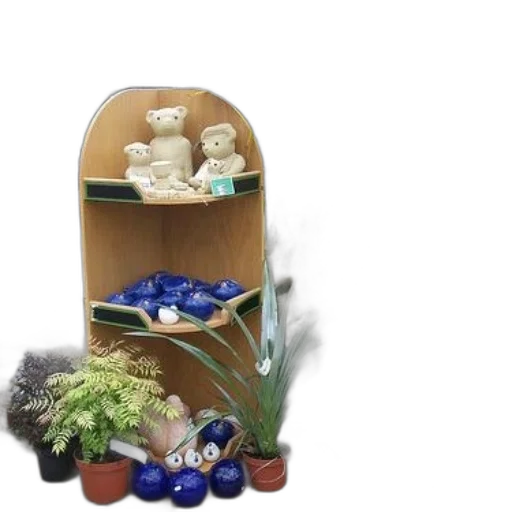 furniture, shoes, 3d render, display, garden, center, featuring, plants transparent PNG cut-out