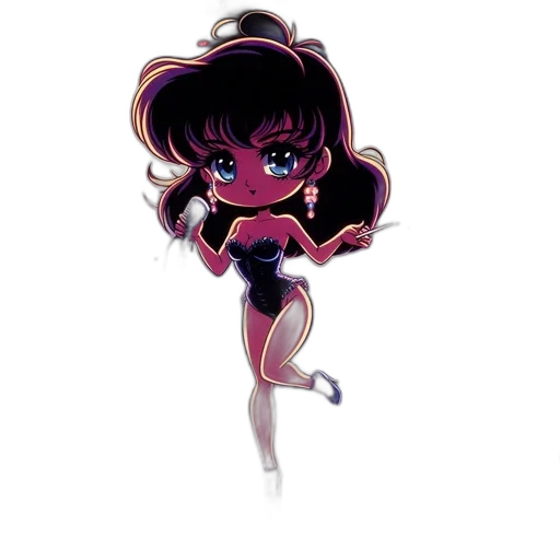 staff, dress, cartoon, concept art, anime, pixel art, dark, chibi-style transparent PNG cut-out