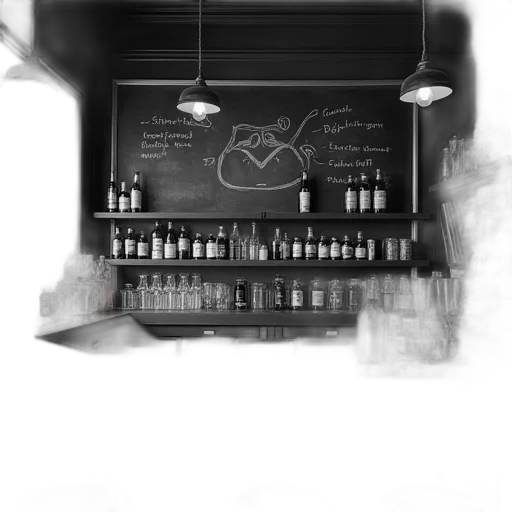 bottle, staff, furniture, food, photorealistic, pencil sketch, concept art, 3d render transparent PNG cut-out