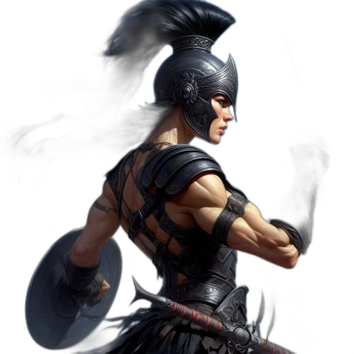 weapon, concept art, fantasy art, comic book art, 3d render, female, warrior, complex transparent PNG cut-out