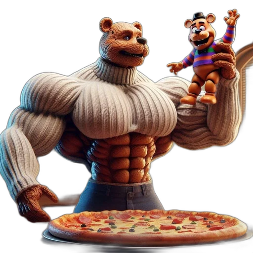 food, animal, 3d render, concept art, comic book art, photorealistic, two, bears transparent PNG cut-out