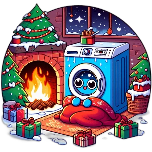 pixel art, fire, during, holiday, season, personified, washing, machine transparent PNG cut-out