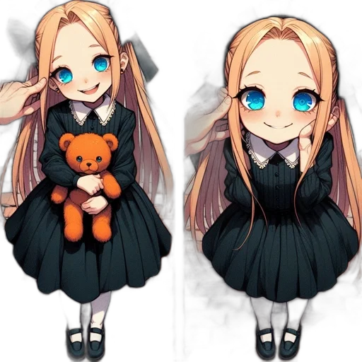 creature, dress, mask, anime, pixel art, 3d render, concept art, dark transparent PNG cut-out