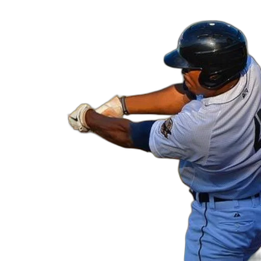 weapon, staff, baseball, player, blue, uniform, swinging, bat transparent PNG cut-out