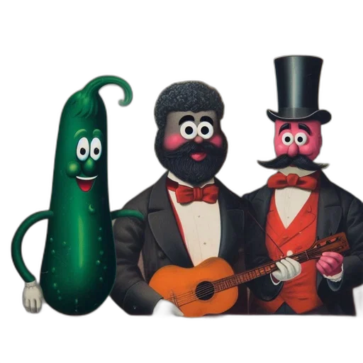 food, hat, concept art, cartoon, vintage, folk, music, show transparent PNG cut-out