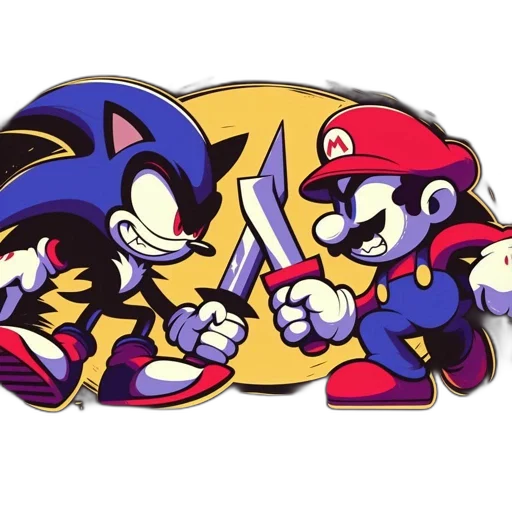 concept art, pixel art, comic book art, 3d render, iconic, gaming, characters, sonic transparent PNG cut-out