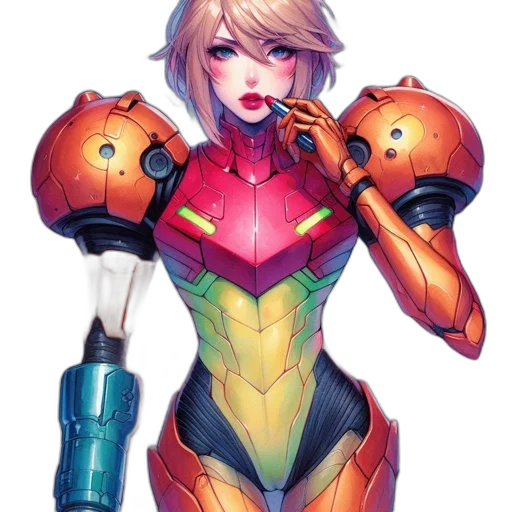robot, weapon, concept art, comic book art, pixel art, anime, colorful, red transparent PNG cut-out