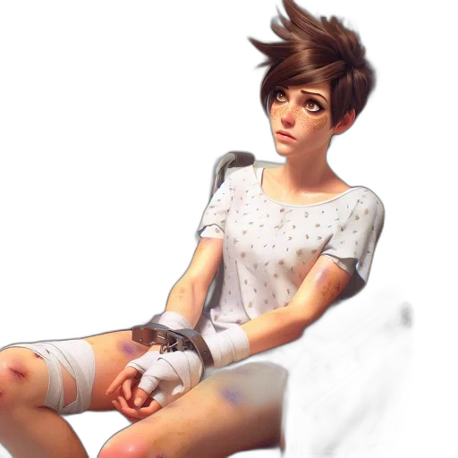 staff, dress, hair, weapon, concept art, photorealistic, fantasy art, 3d render transparent PNG cut-out