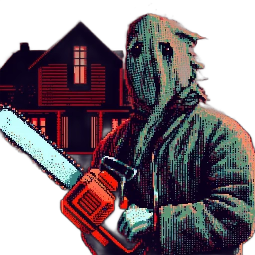mask, jacket, weapon, pixel art, concept art, comic book art, 3d render, pixel transparent PNG cut-out