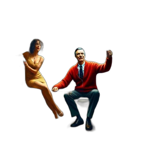 man, red, sweater, sings, speaks, into, microphone, filthy transparent PNG cut-out