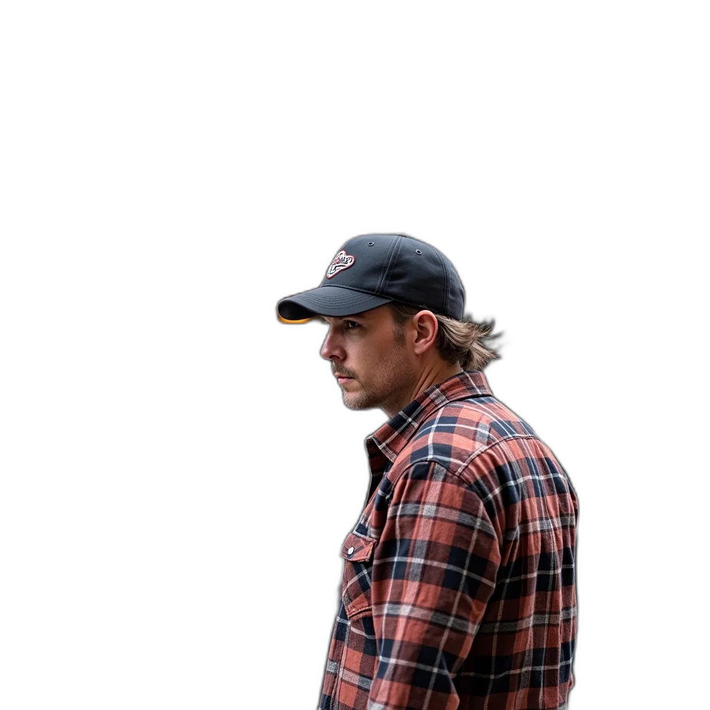hat, jacket, staff, face, photorealistic, 3d render, forest, outer space transparent PNG cut-out