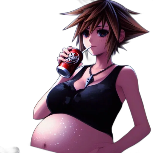 food, pixel art, concept art, anime, photorealistic, expectant, woman, sleeveless transparent PNG cut-out