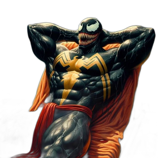 animal, creature, comic book art, concept art, photorealistic, 3d render, venom, comic transparent PNG cut-out