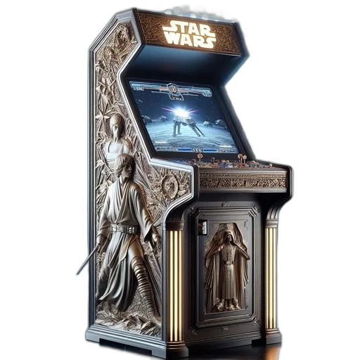 furniture, elaborate, arcade, machine, dedicated, star, wars, universe transparent PNG cut-out