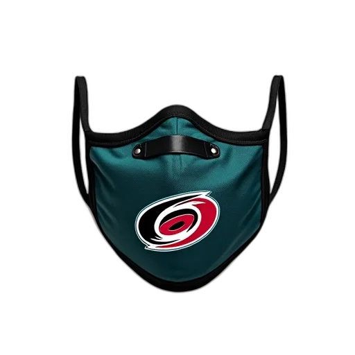mask, hat, face, black, teal, logo, carolina, hurricanes transparent PNG cut-out
