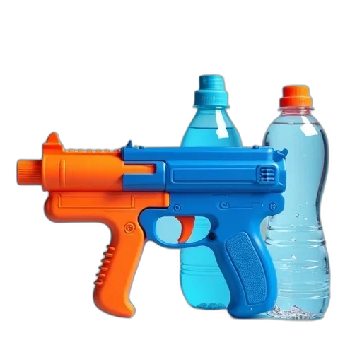 weapon, bottle, 3d render, pixel art, concept art, vaporwave, blue, toy transparent PNG cut-out