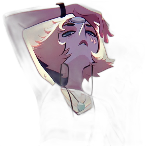 face, mask, staff, creature, concept art, vaporwave, watercolor, cartoon transparent PNG cut-out