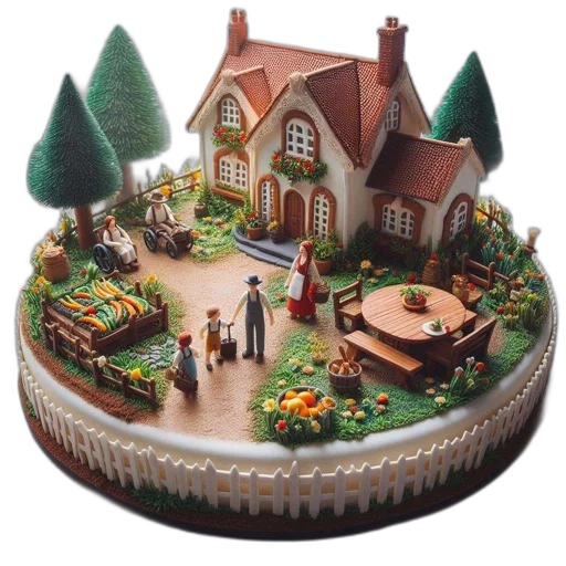 food, furniture, crown, jewelry, 3d render, concept art, photorealistic, forest transparent PNG cut-out